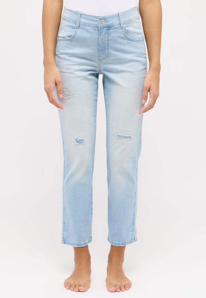 CICI CROP SLIT SPARKLE, bleached blue used destroyed 3588 Bild 3