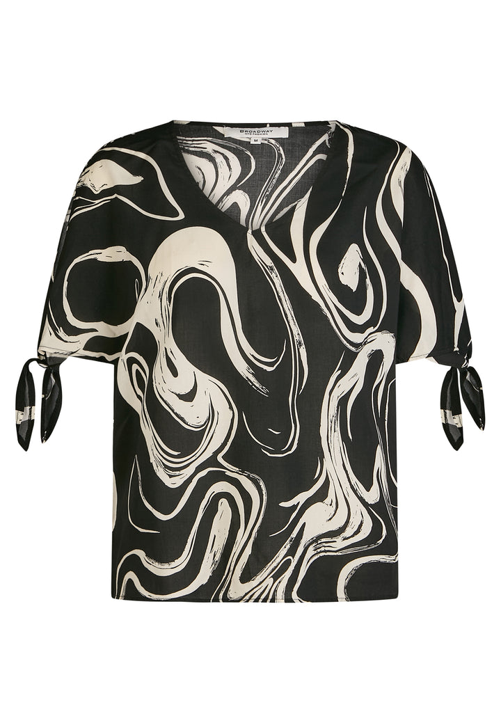 BLOUSE, BLACK AOP 001-030306 Bild 1