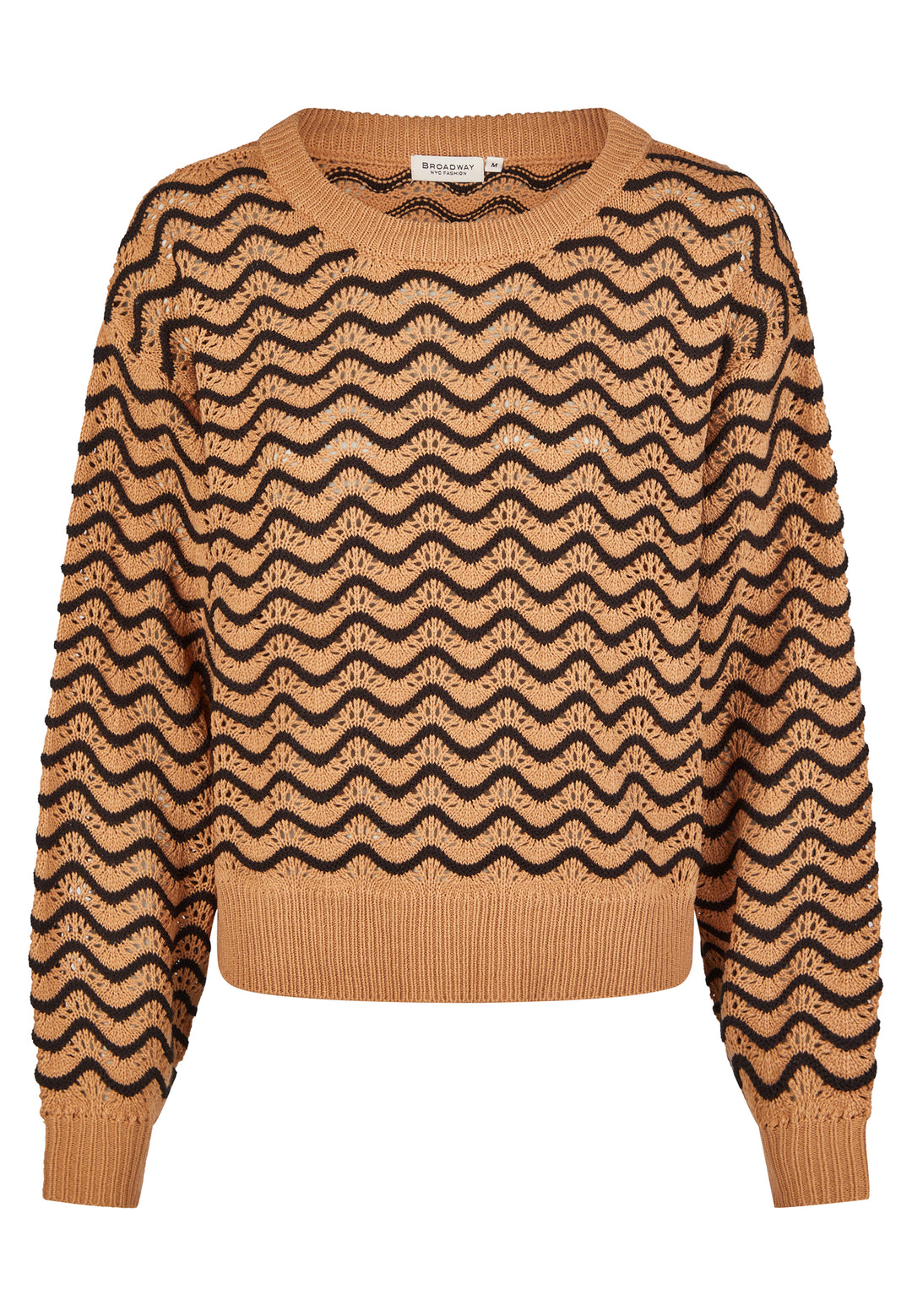 SWEATER, CAMEL BEIGE STRIPE 230-132805 Bild 1
