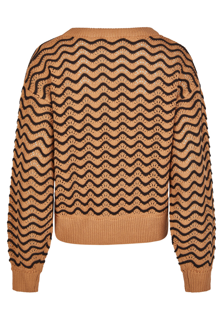 SWEATER, CAMEL BEIGE STRIPE 230-132805 Bild 2