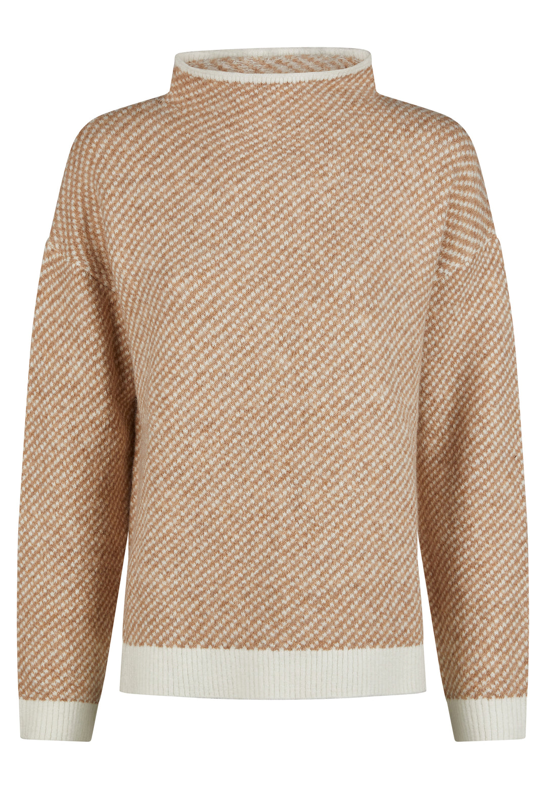 SWEATER, LT CAMEL BEIGE STRIPE 120-132801 Bild 1