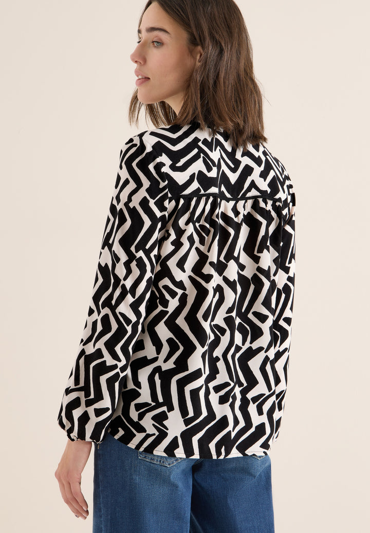2 Color Printed Blouse, light greige 27089 Bild 3