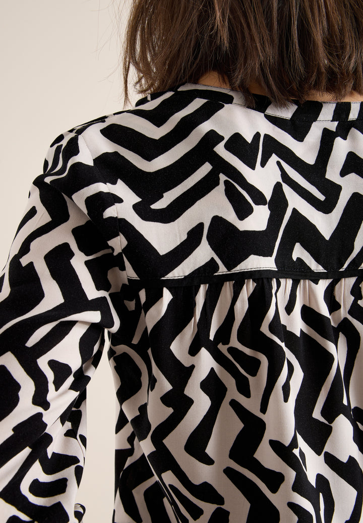 2 Color Printed Blouse, light greige 27089 Bild 4