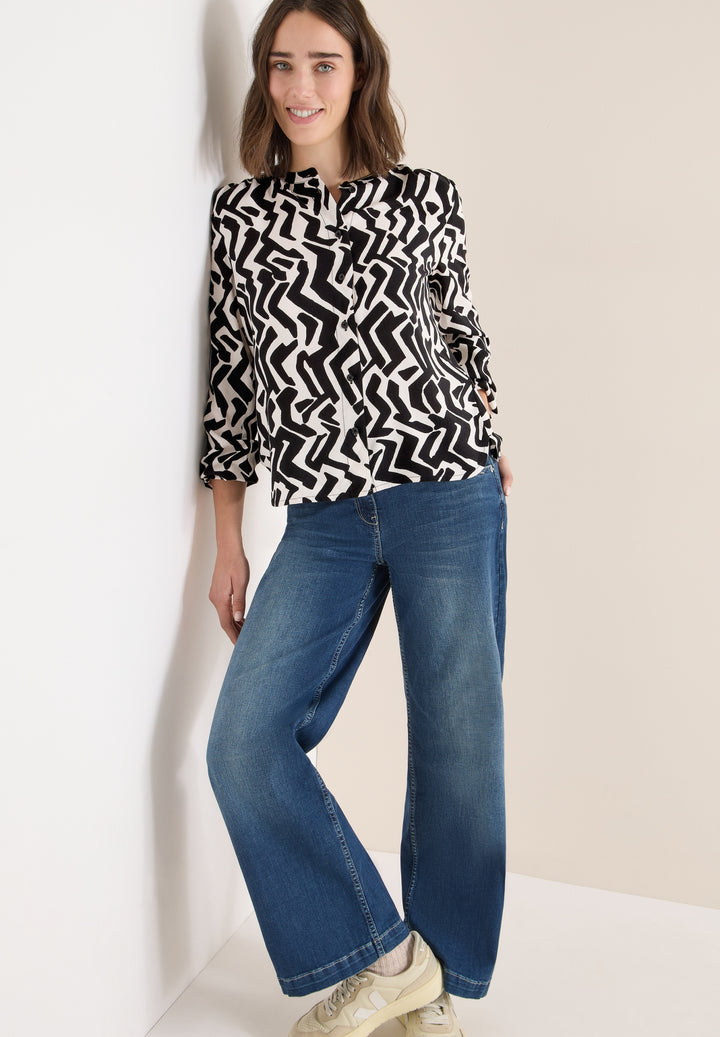 2 Color Printed Blouse, light greige 27089 Bild 5