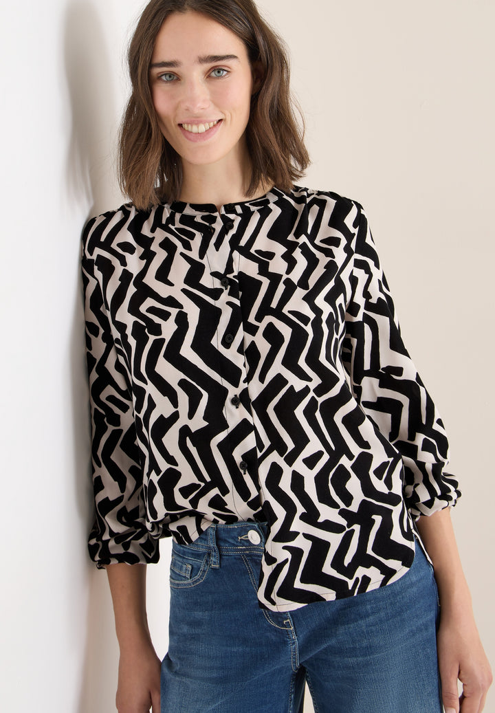 2 Color Printed Blouse, light greige 27089 Bild 6