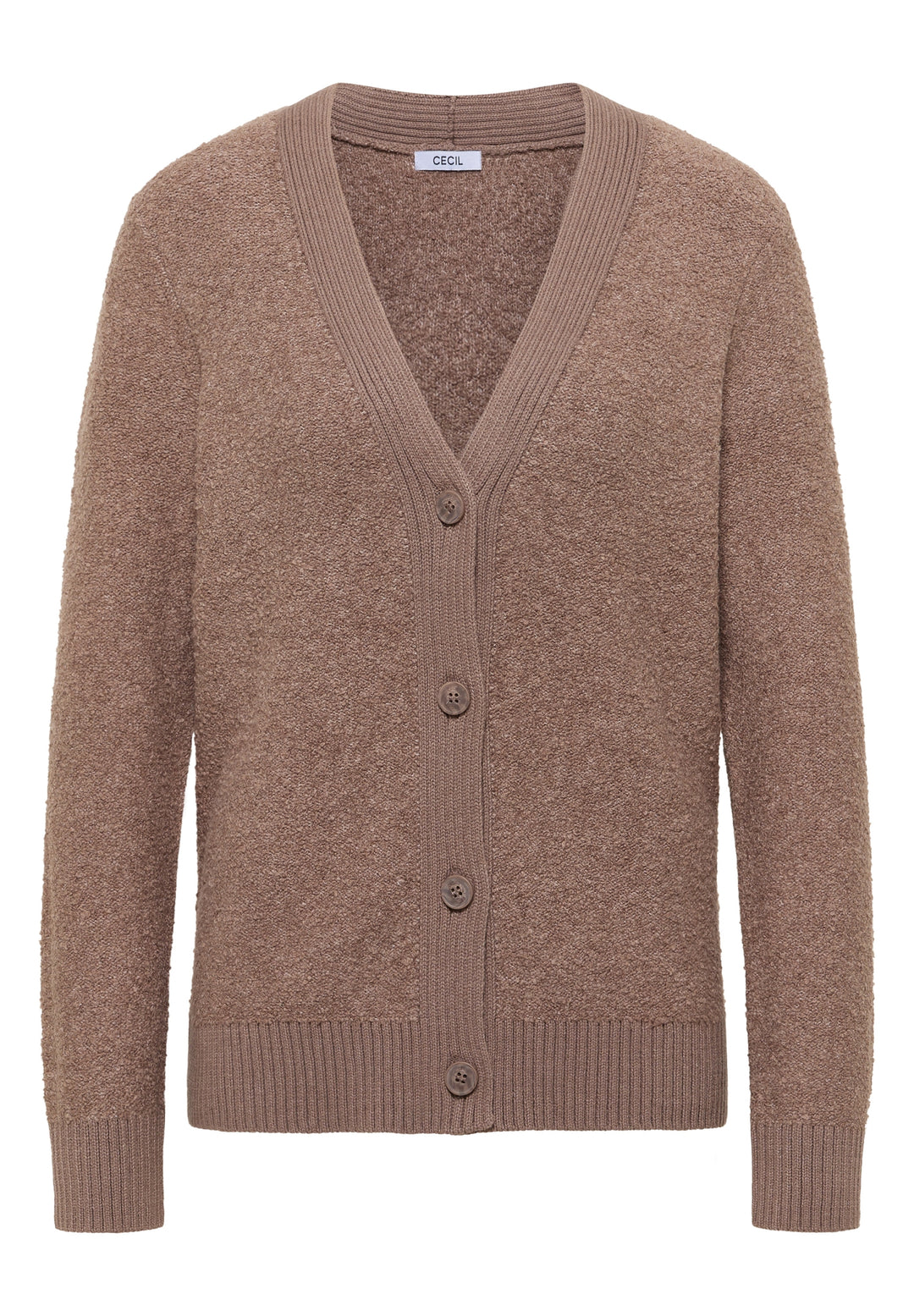 Bouclé V-Neck cardigan, chocolate mousse melange 17189 Bild 1
