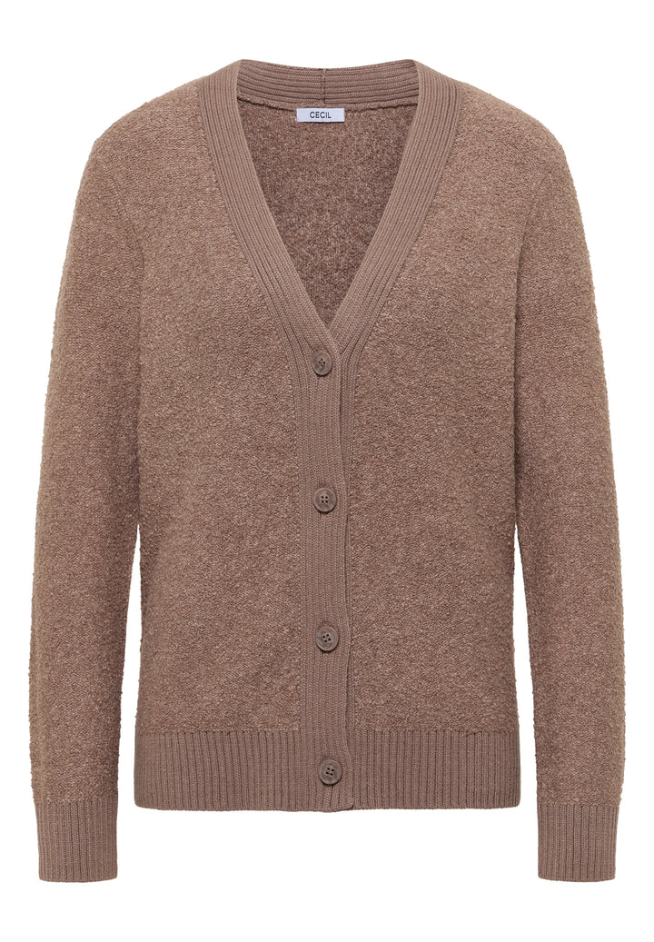 Bouclé V-Neck cardigan, chocolate mousse melange 17189 Bild 1