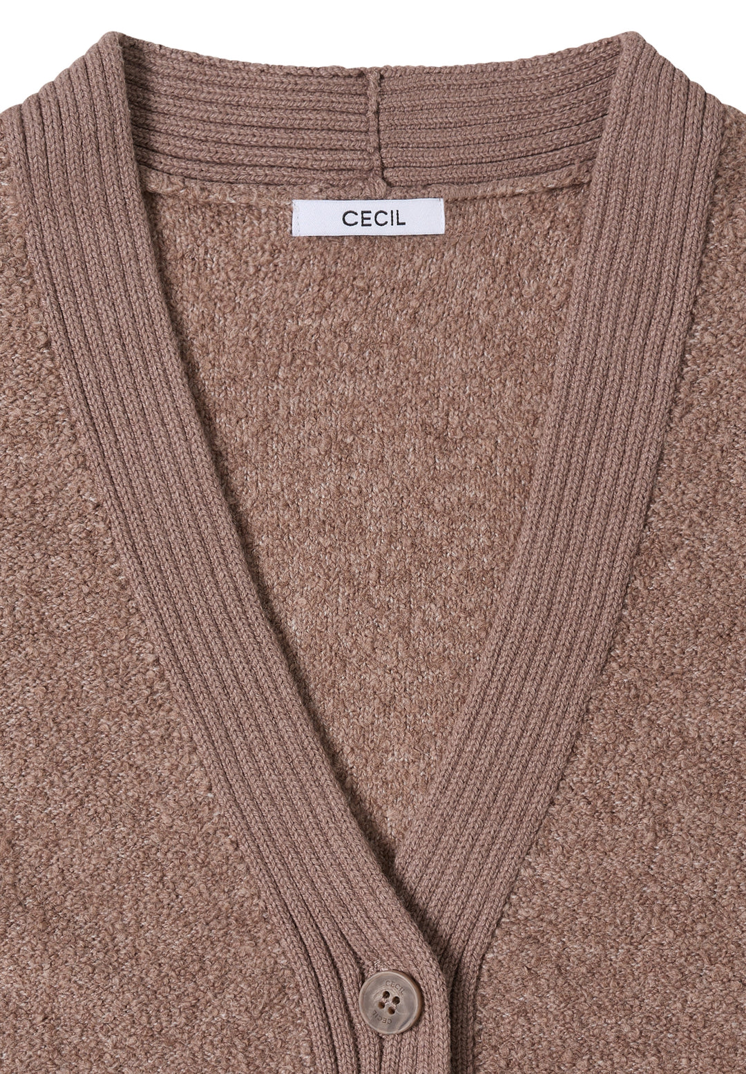 Bouclé V-Neck cardigan, chocolate mousse melange 17189 Bild 2