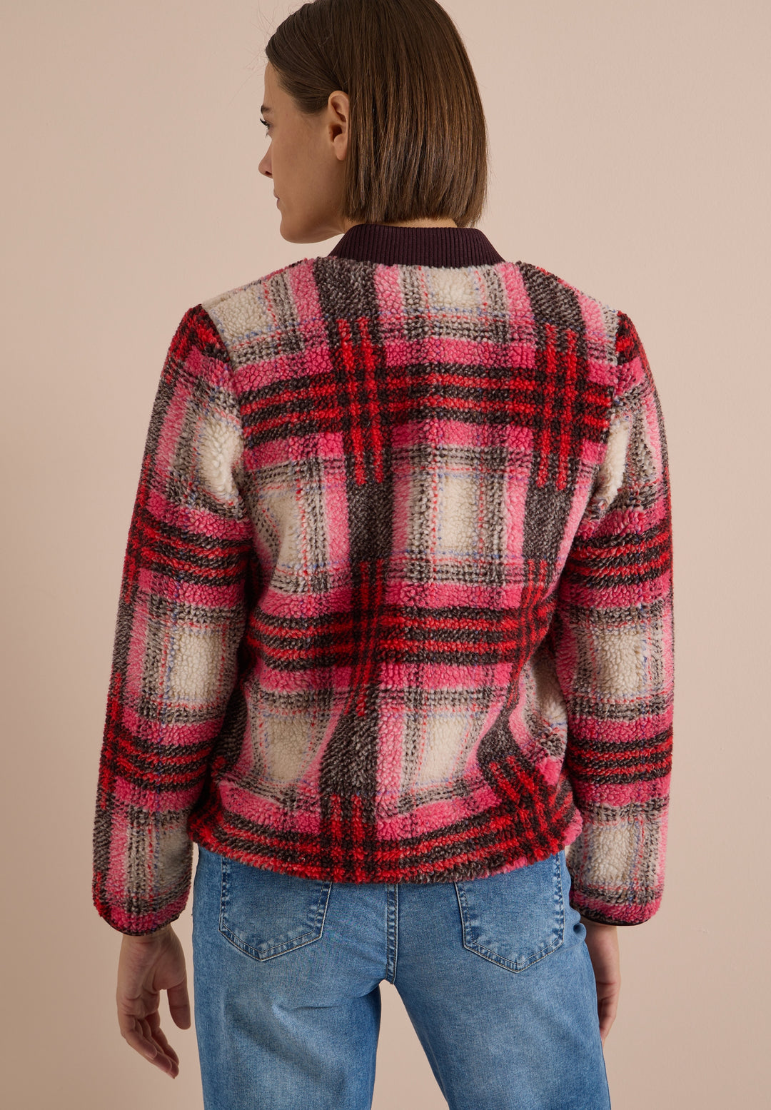 Check Matmix Teddy Blouson, berry red 37749 Bild 4