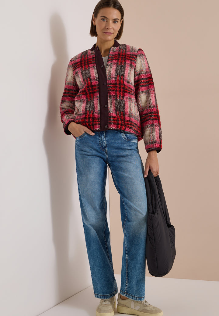 Check Matmix Teddy Blouson, berry red 37749 Bild 5