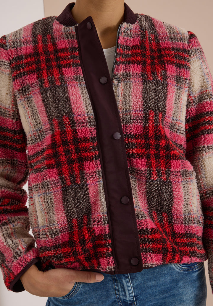 Check Matmix Teddy Blouson, berry red 37749 Bild 6