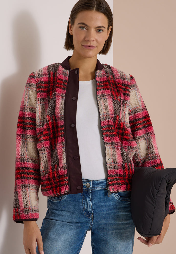 Check Matmix Teddy Blouson, berry red 37749 Bild 7