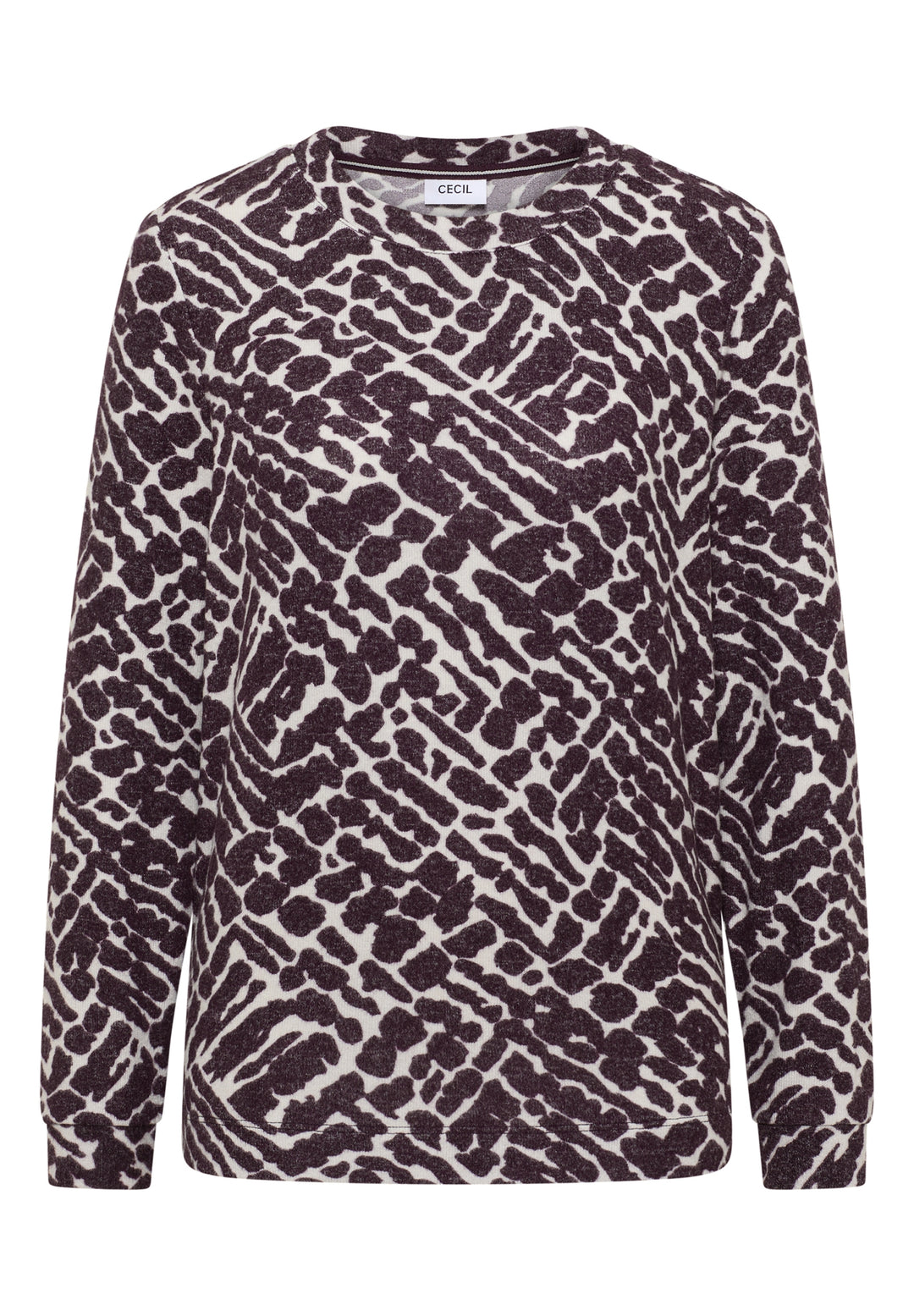 Cosy Melange AOP T-Shirt, eggplant red melange 27130 Bild 1