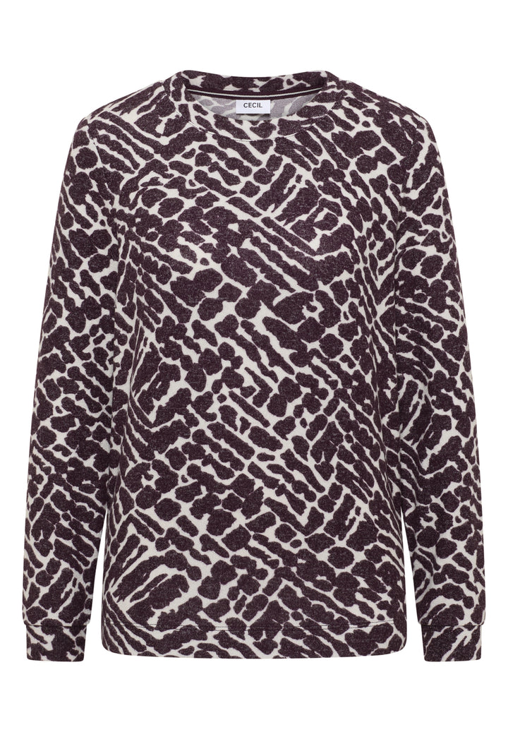 Cosy Melange AOP T-Shirt, eggplant red melange 27130 Bild 1