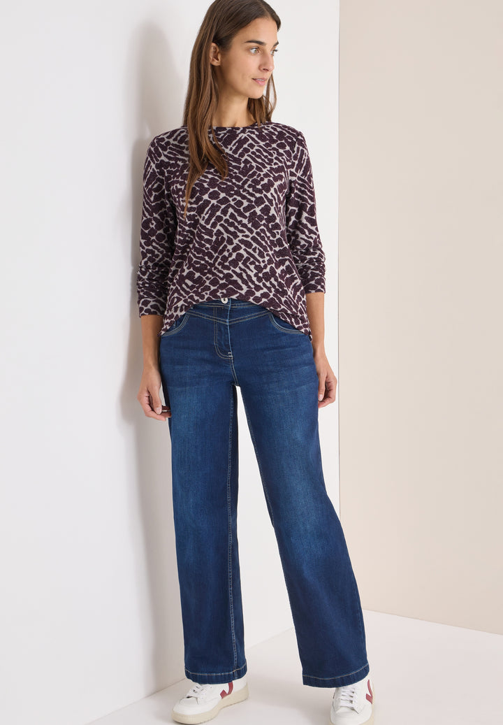 Cosy Melange AOP T-Shirt, eggplant red melange 27130 Bild 3