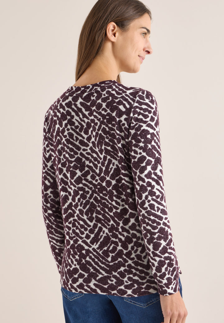 Cosy Melange AOP T-Shirt, eggplant red melange 27130 Bild 4