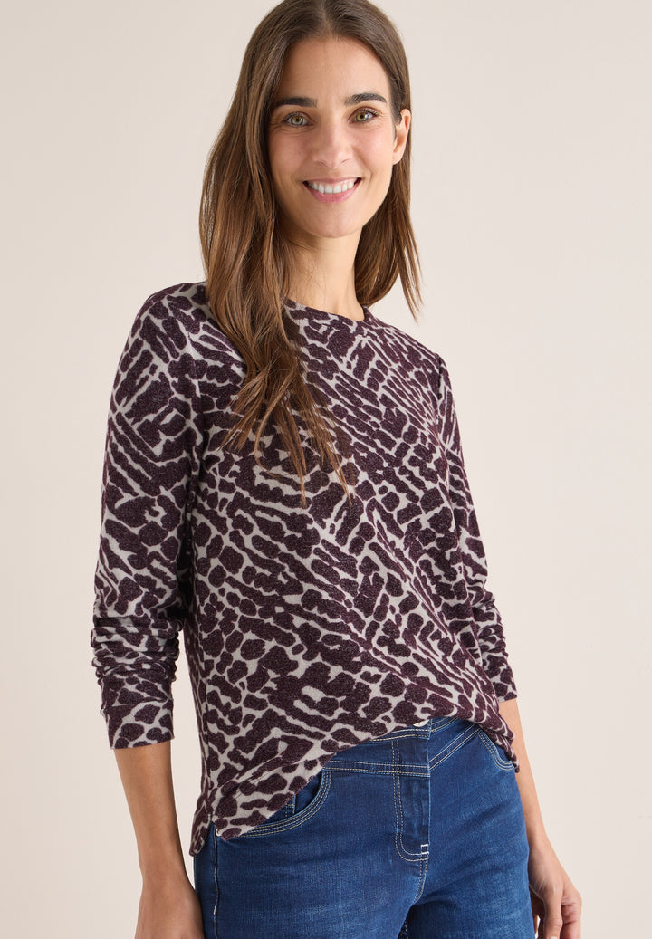 Cosy Melange AOP T-Shirt, eggplant red melange 27130 Bild 5