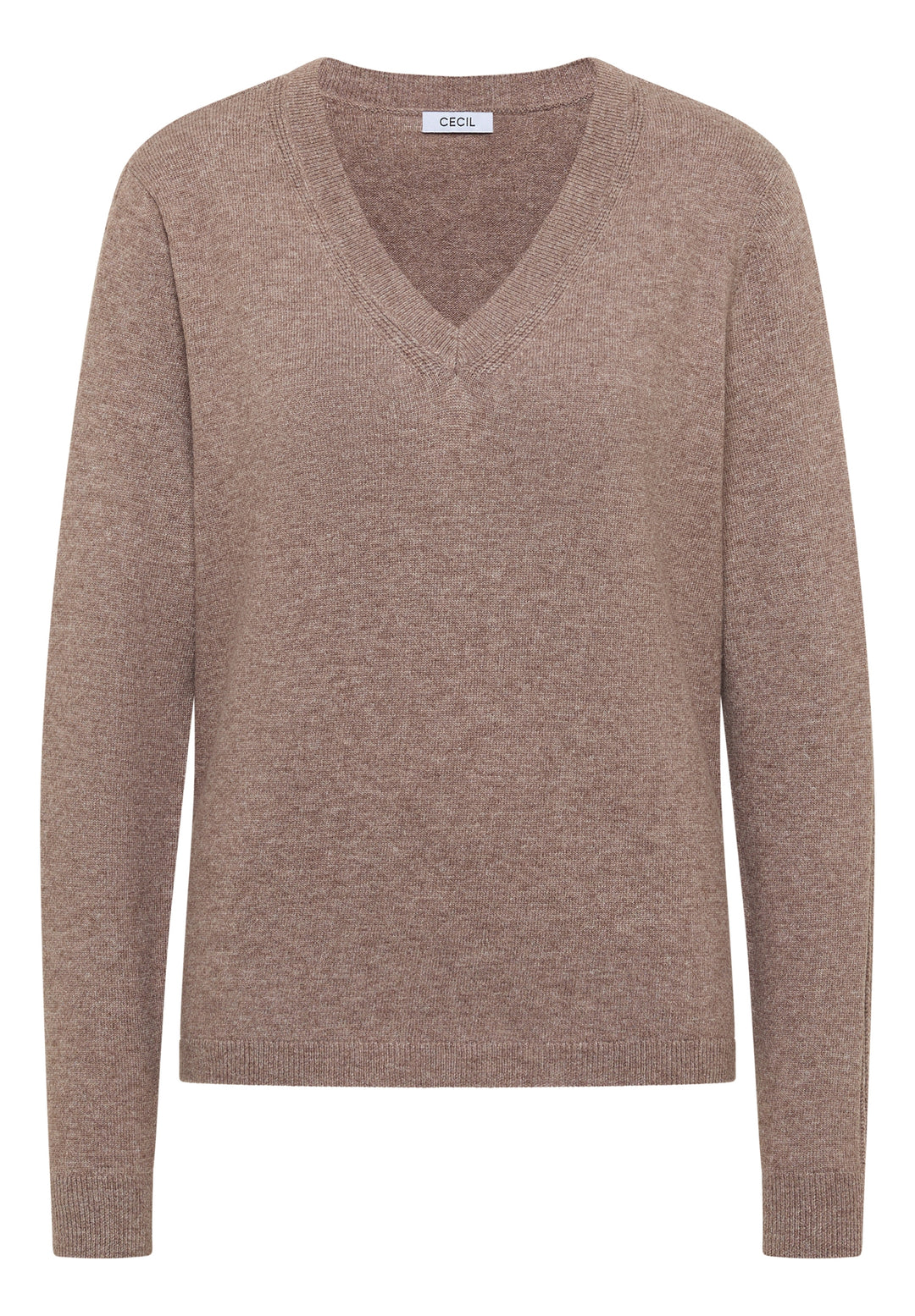 Cosy short V-neck, chocolate mousse melange 17189 Bild 1