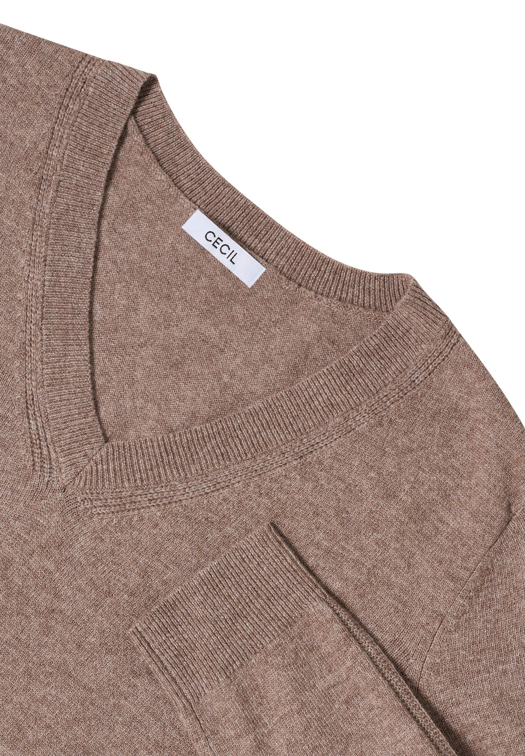 Cosy short V-neck, chocolate mousse melange 17189 Bild 2
