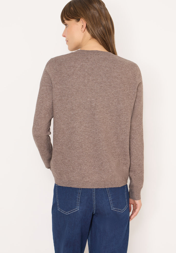 Cosy short V-neck, chocolate mousse melange 17189 Bild 4