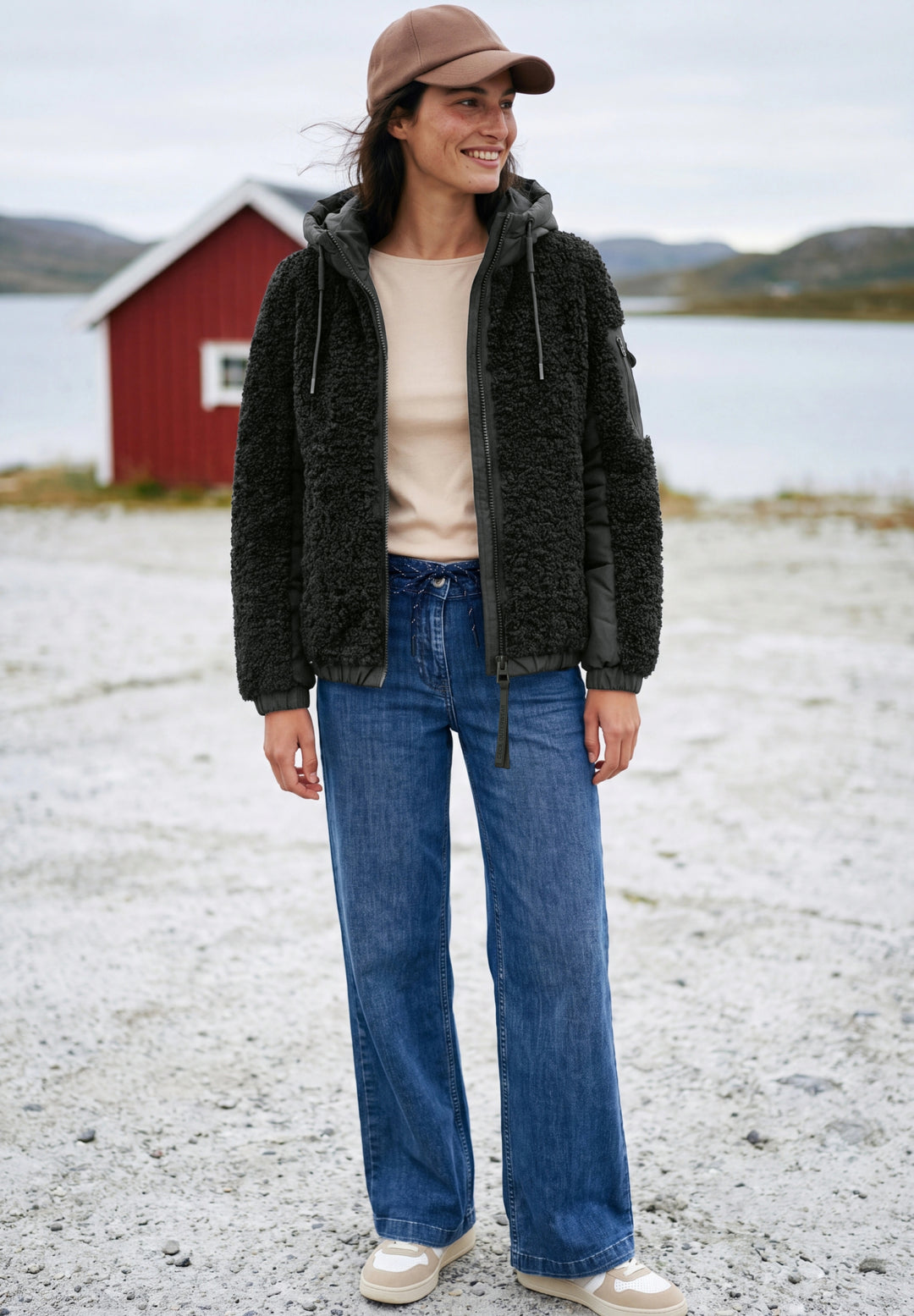Curly Fur Mix Jacket, olive night 17756 Bild 5