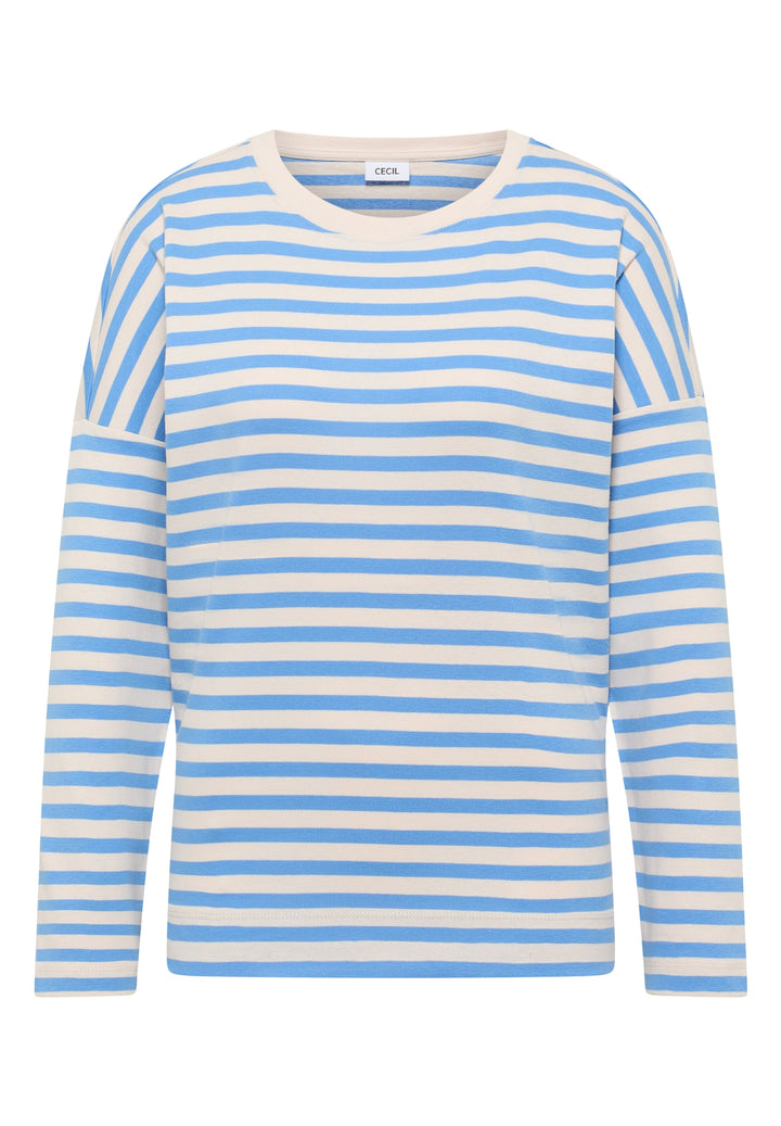 Full-needle Stripe T-Shirt, fountain blue 27372 Bild 1