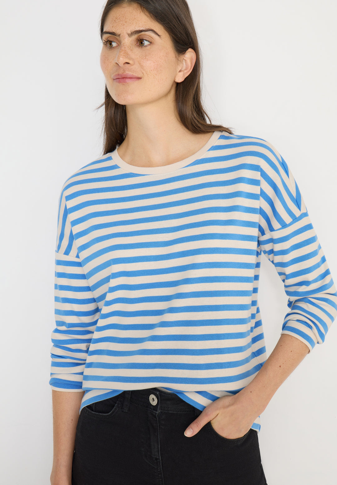 Full-needle Stripe T-Shirt, fountain blue 27372 Bild 5