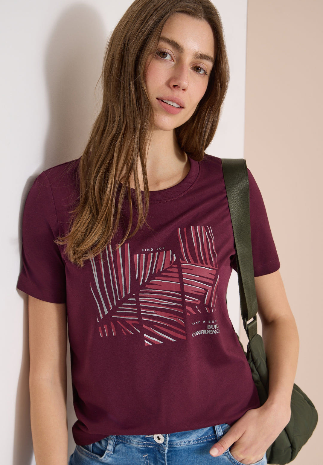 Leaves FP T-Shirt, sweet grape red 37590 Bild 3