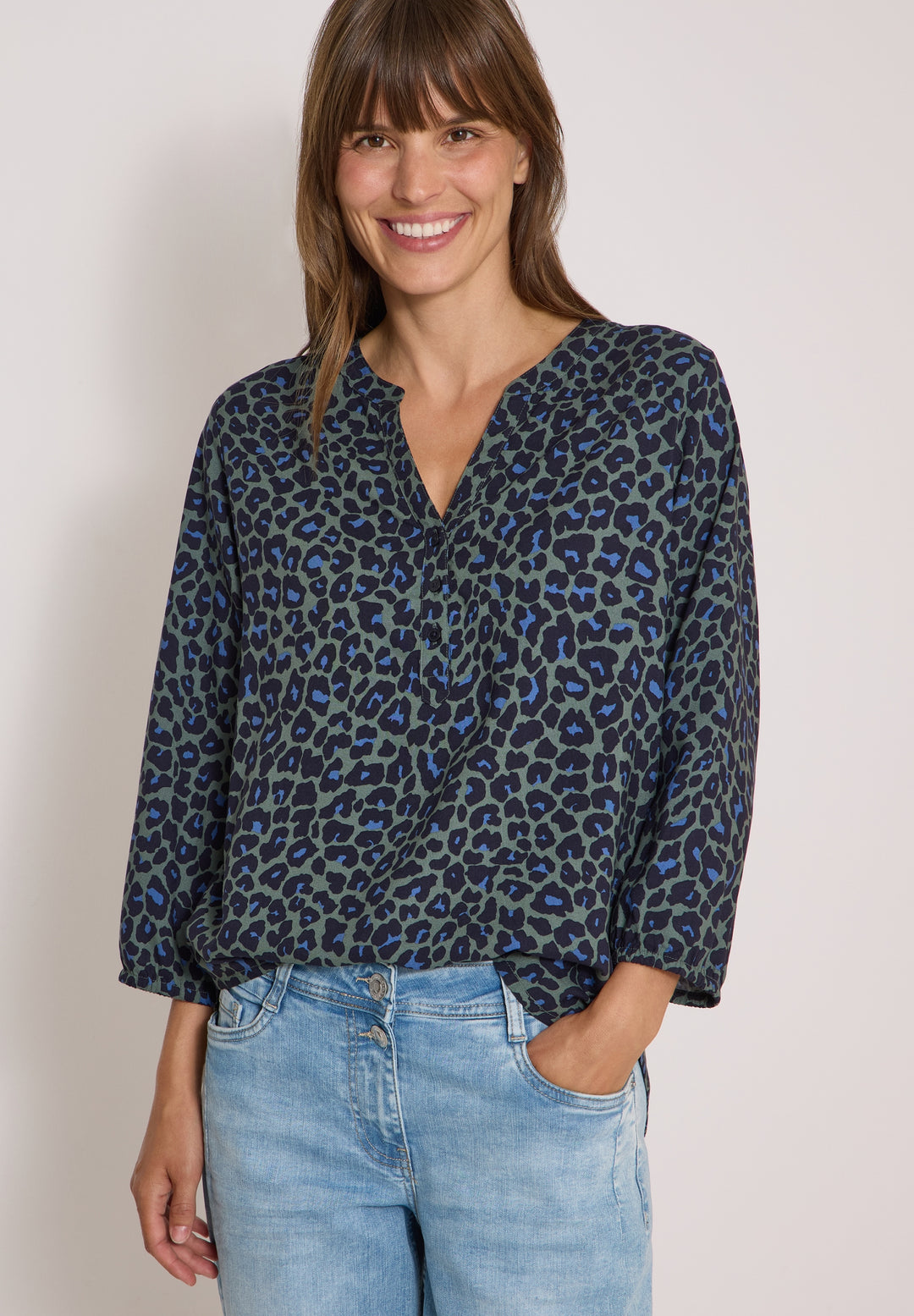 Leo AOP Blouse, dried olive green 37798 Bild 7