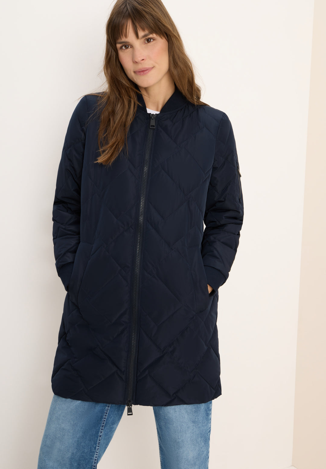 Long Blouson Coat, dark navy blue 15631 Bild 5