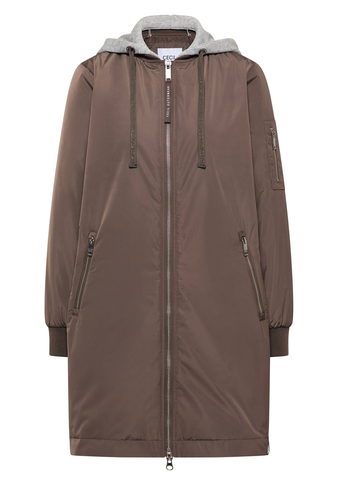 Long Blouson with sweat hood, mocha taupe 17217 Bild 1