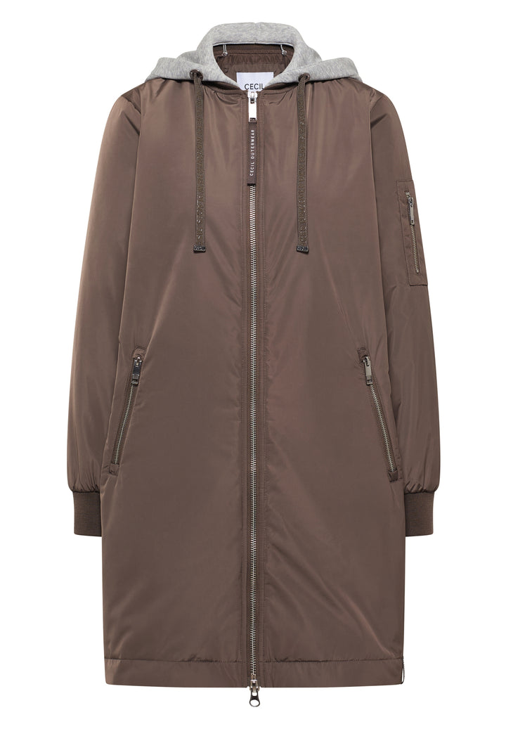 Long Blouson with sweat hood, mocha taupe 17217 Bild 1