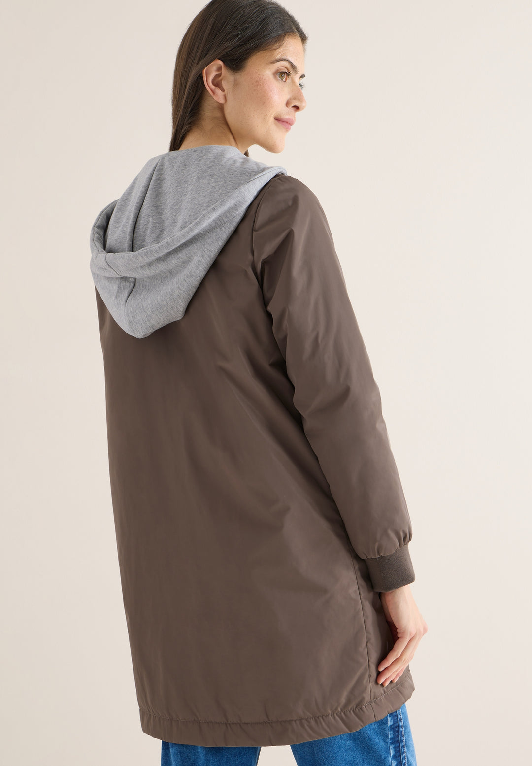 Long Blouson with sweat hood, mocha taupe 17217 Bild 4