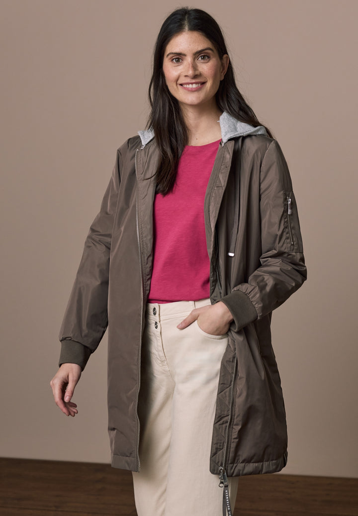 Long Blouson with sweat hood, mocha taupe 17217 Bild 4