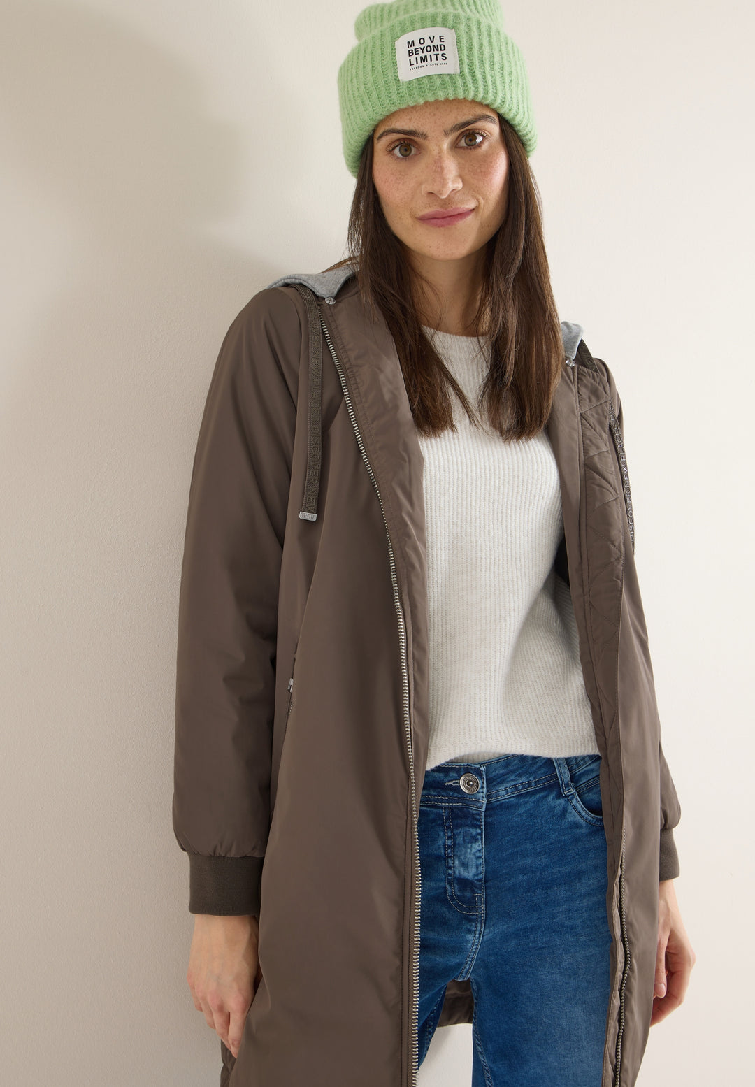 Long Blouson with sweat hood, mocha taupe 17217 Bild 5