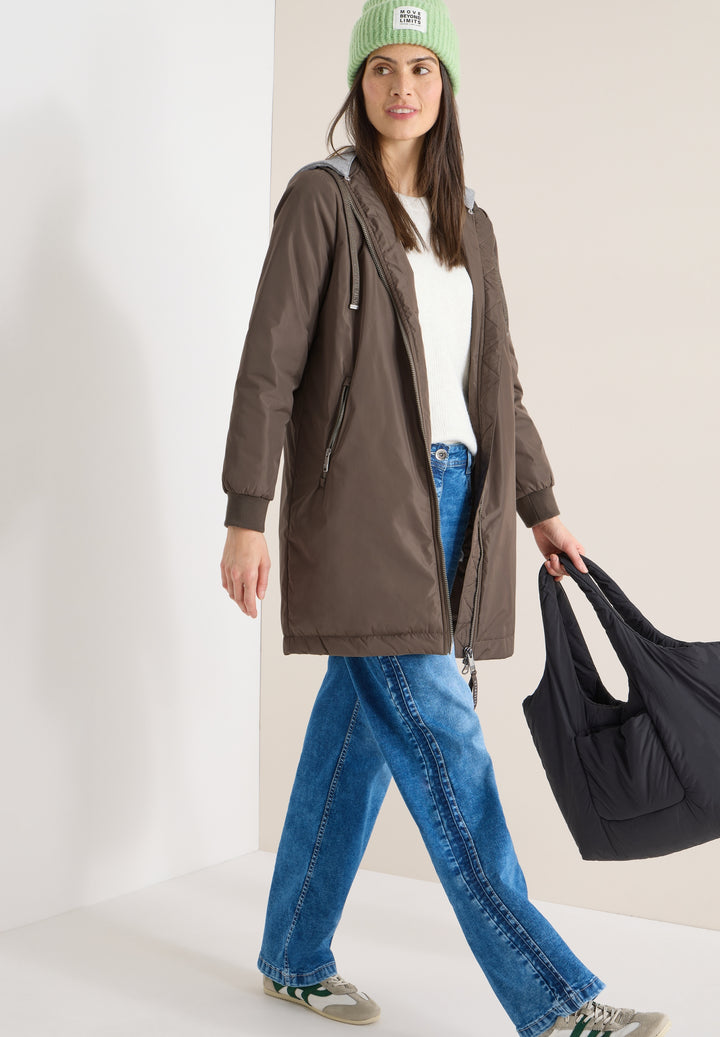 Long Blouson with sweat hood, mocha taupe 17217 Bild 7