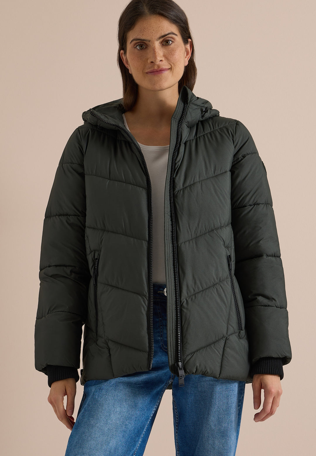 Midi Puffer Jacket, olive night 17756 Bild 3