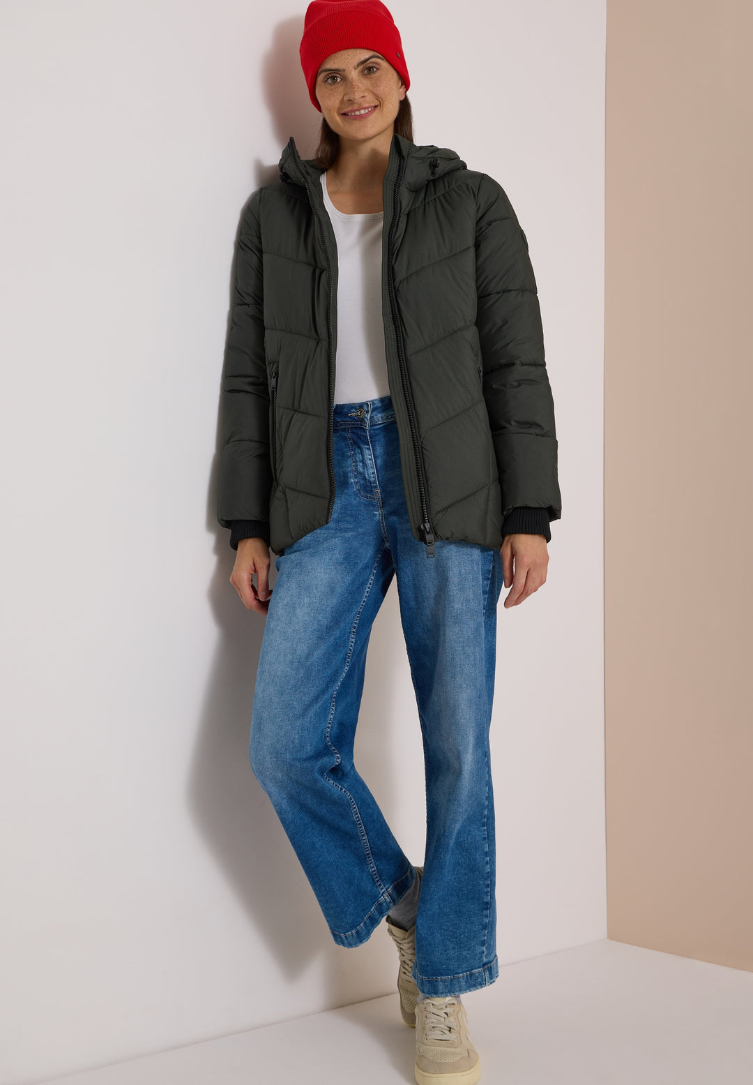Midi Puffer Jacket, olive night 17756 Bild 5
