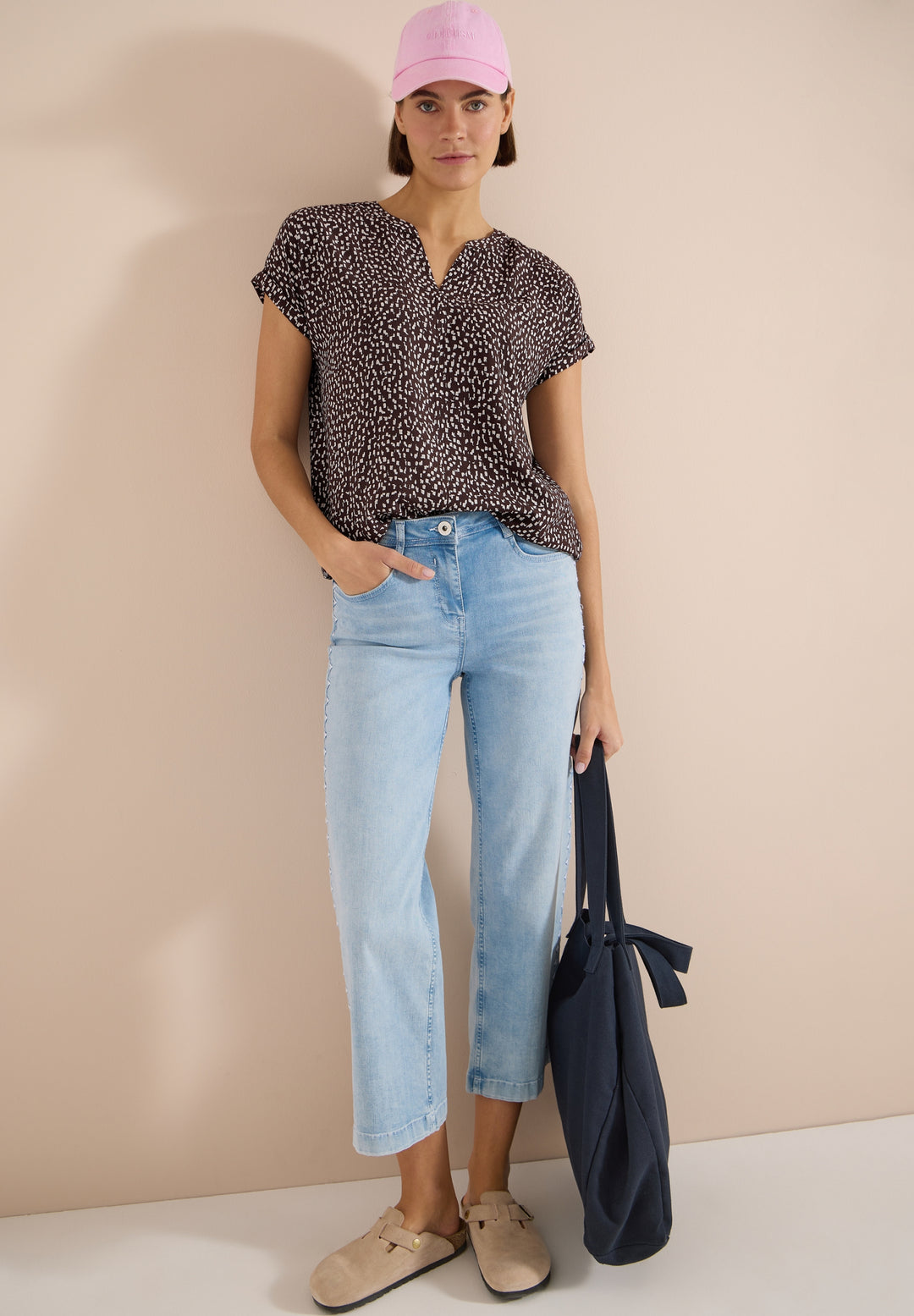 Minimal Print Blouse, brown cacao 27673 Bild 5