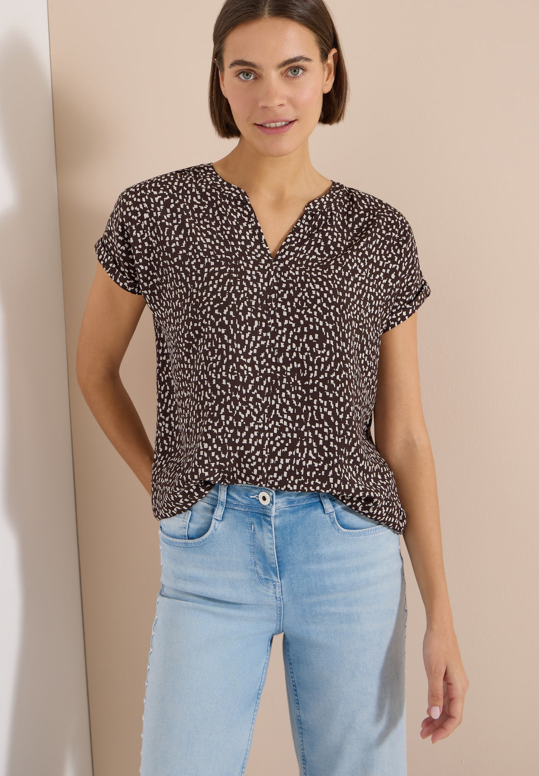 Minimal Print Blouse, brown cacao 27673 Bild 6