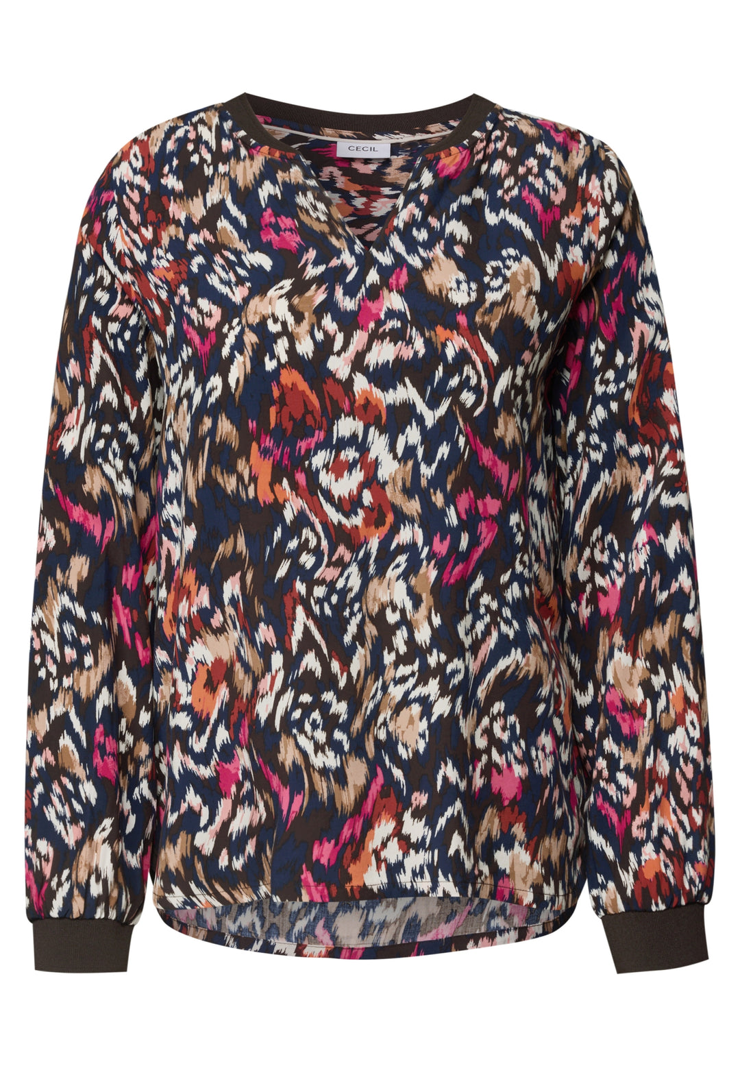 Multicolor-Print Blouse, truffle brown 37747 Bild 1