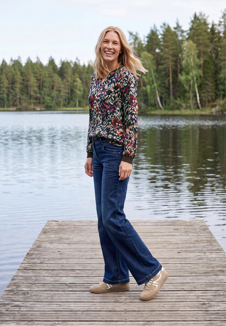 Multicolor-Print Blouse, truffle brown 37747 Bild 5