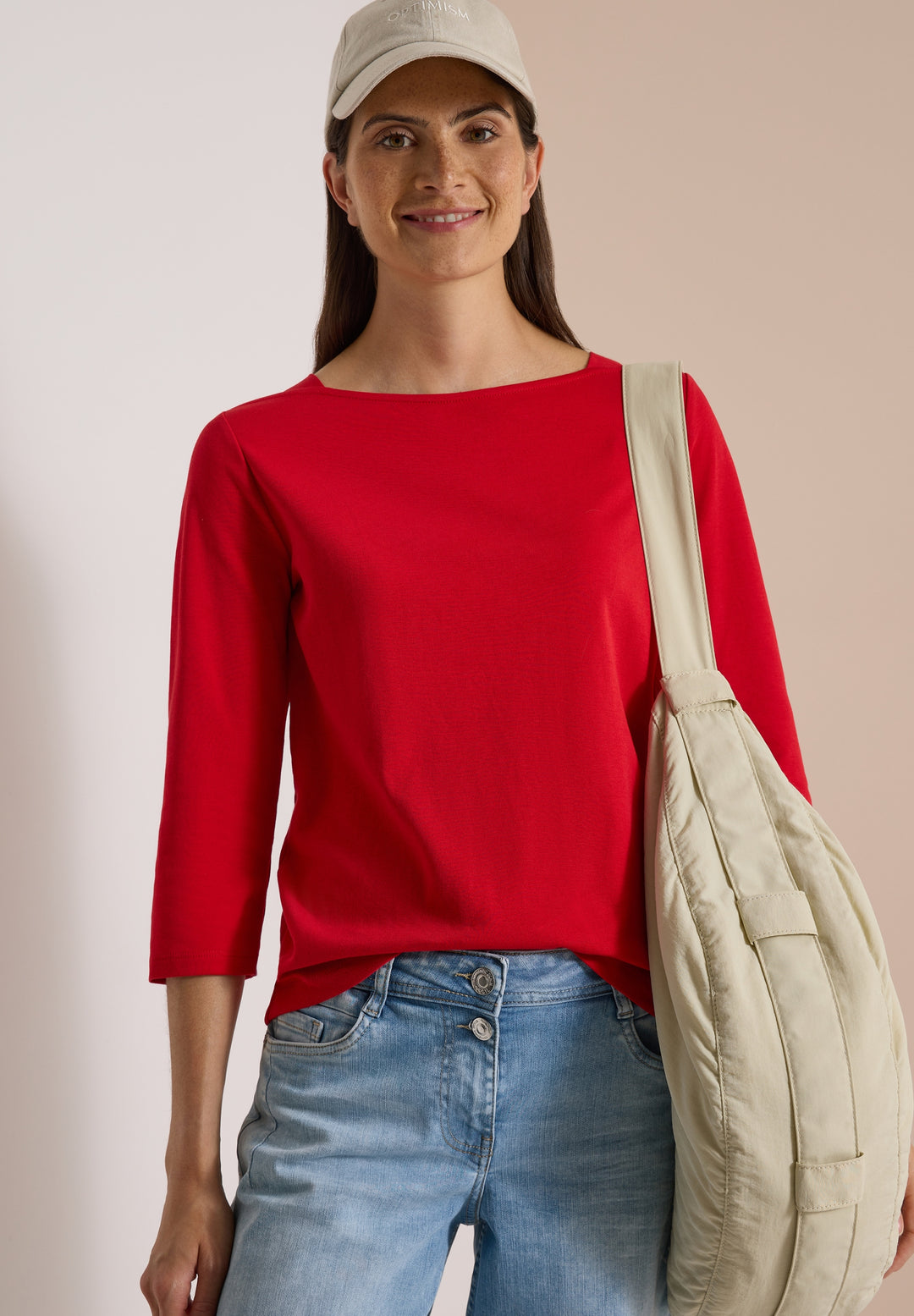 NOS Basic Boatneck Shirt, flame red 17902 Bild 3