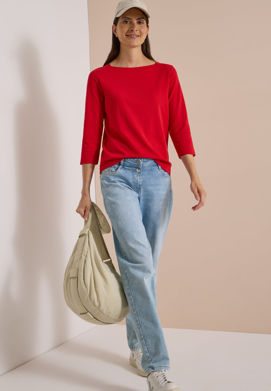 NOS Basic Boatneck Shirt, flame red 17902 Bild 5