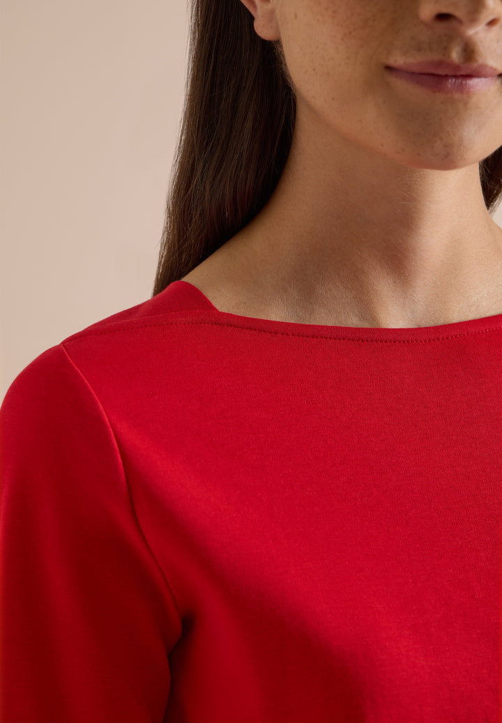 NOS Basic Boatneck Shirt, flame red 17902 Bild 6