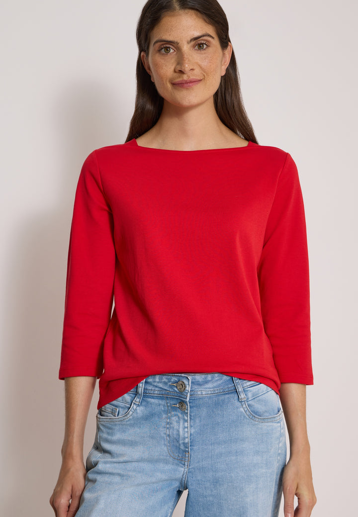 NOS Basic Boatneck Shirt, flame red 17902 Bild 7