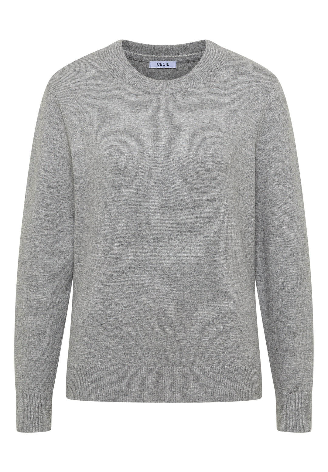 NOS_Basic cosy round neck, sporty grey melange 16839 Bild 1
