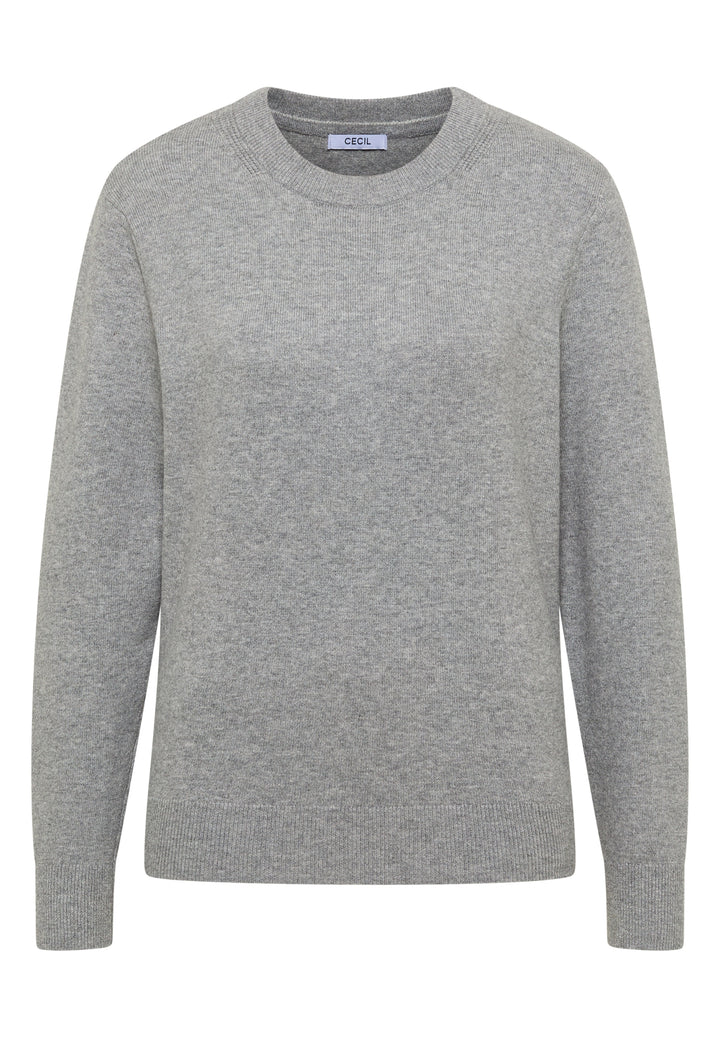 NOS_Basic cosy round neck, sporty grey melange 16839 Bild 1