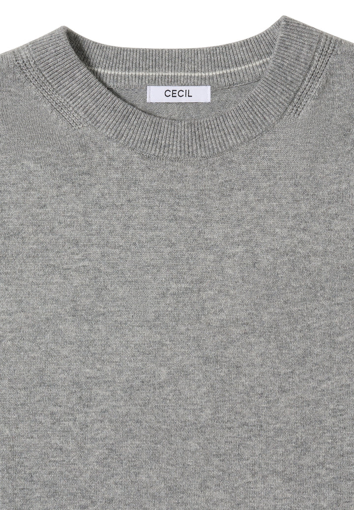 NOS_Basic cosy round neck, sporty grey melange 16839 Bild 2