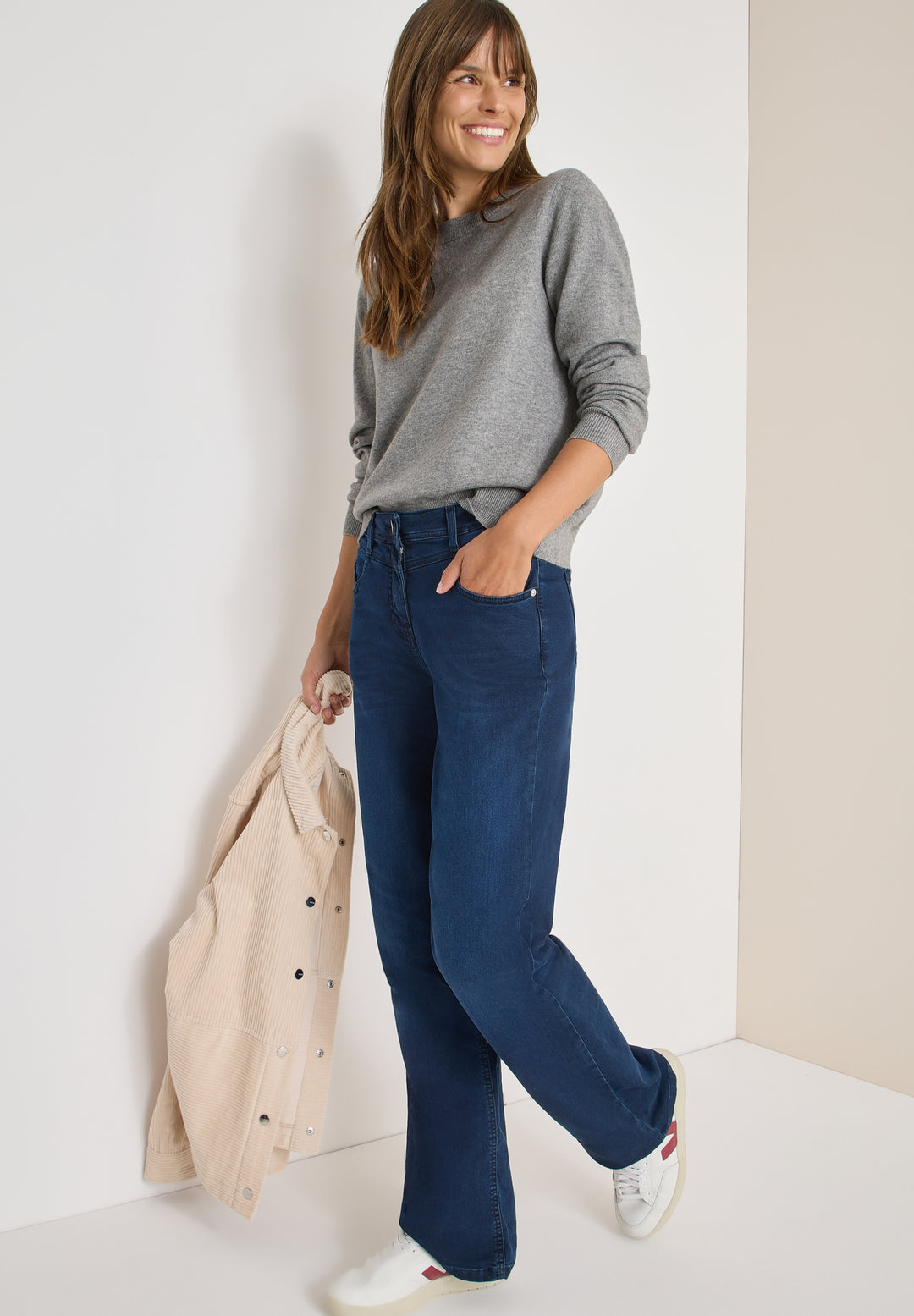 NOS_Basic cosy round neck, sporty grey melange 16839 Bild 5